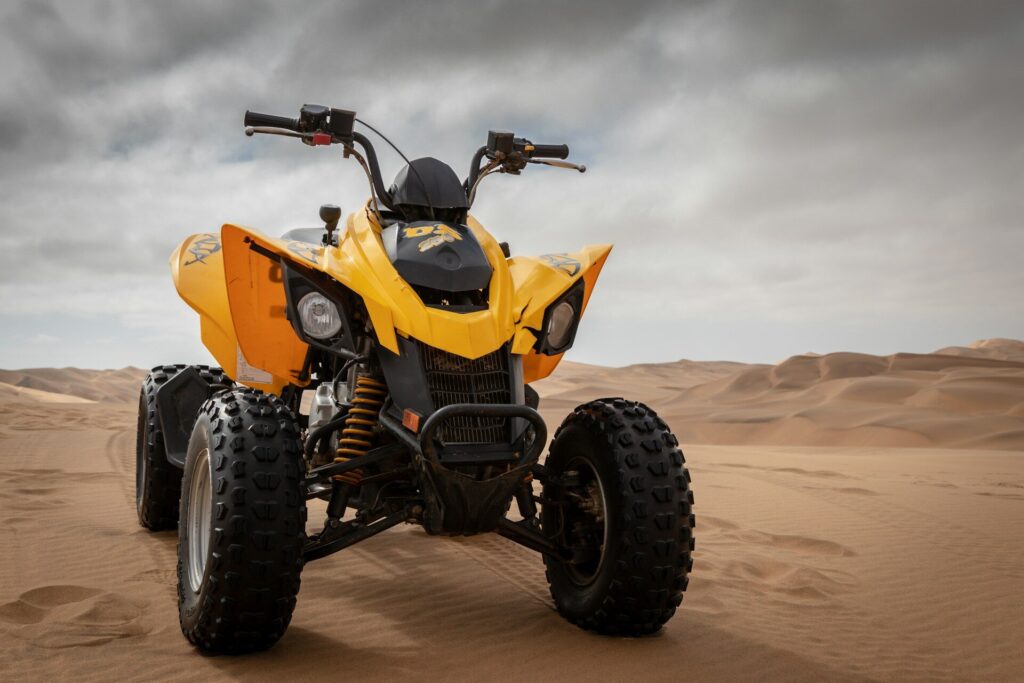 Yellow and black ATV